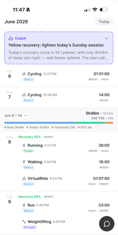 Draft daily calendar